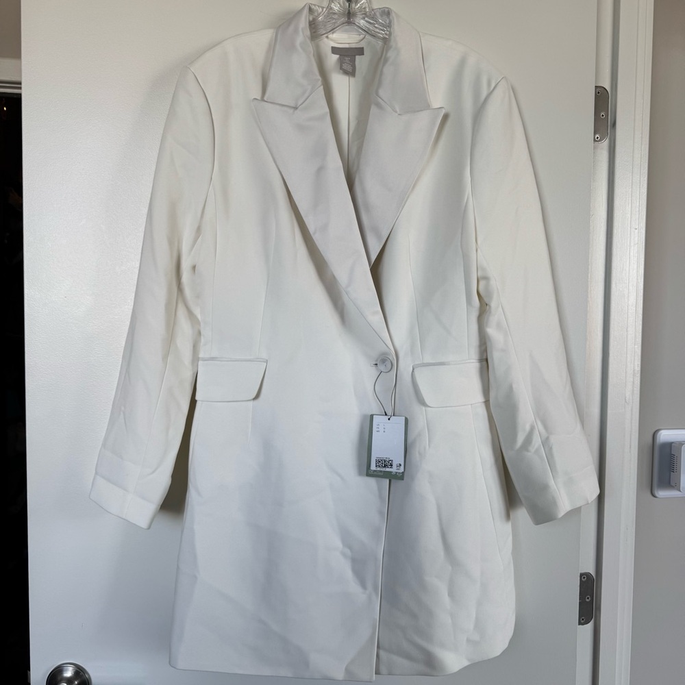H&M Blazer Dress with Satin Lapel (L)